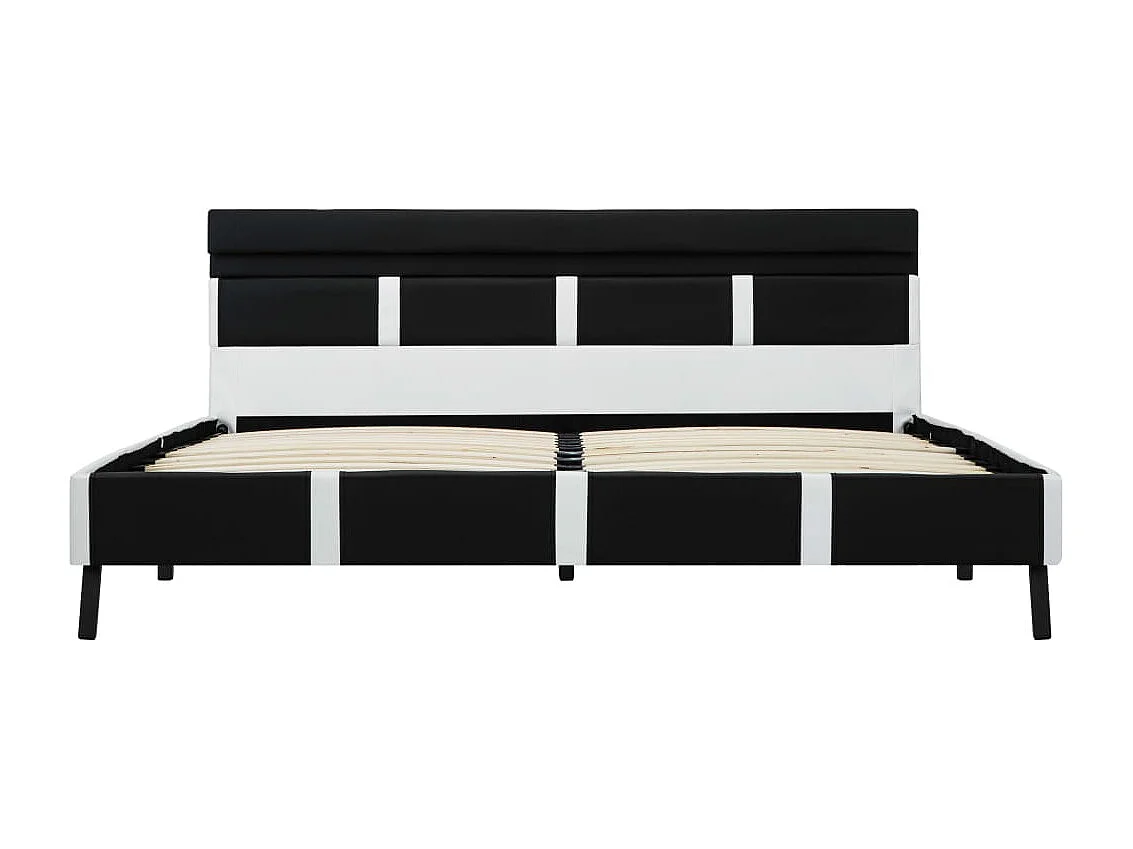 Cadre de lit avec LED noir similicuir 160 x 200 cm