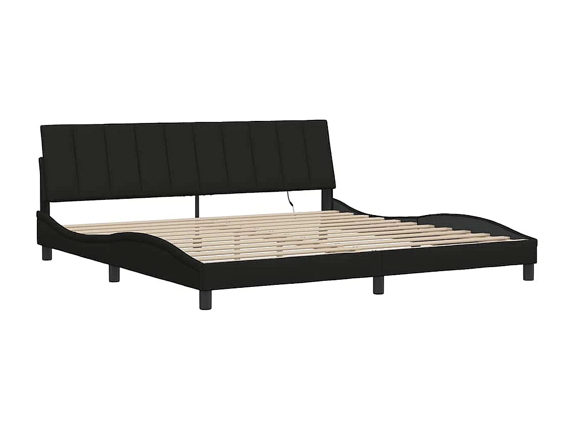 Cadre de lit sans matelas noir 200x200 cm tissu