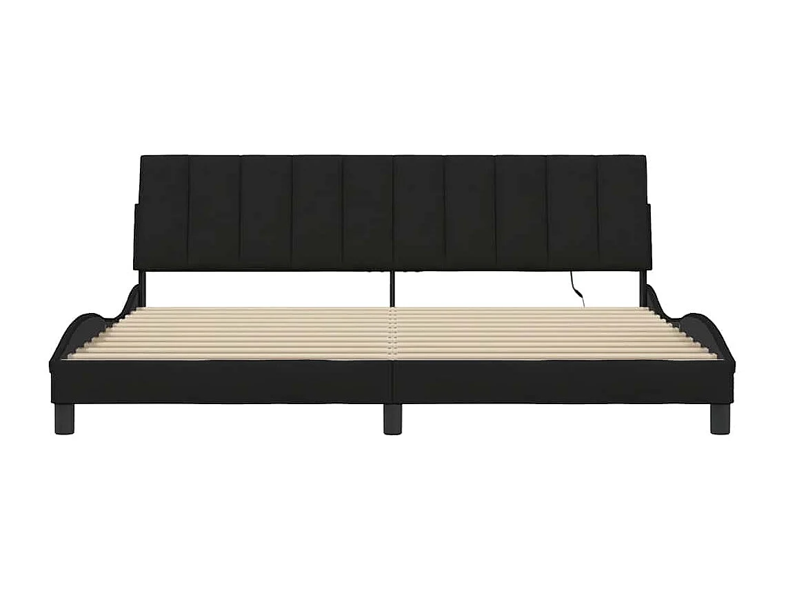 Cadre de lit sans matelas noir 200x200 cm tissu