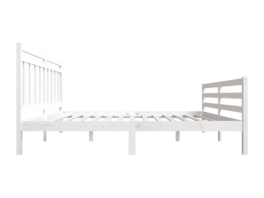 Cadre de lit Blanc Bois massif 150x200 cm Très grand