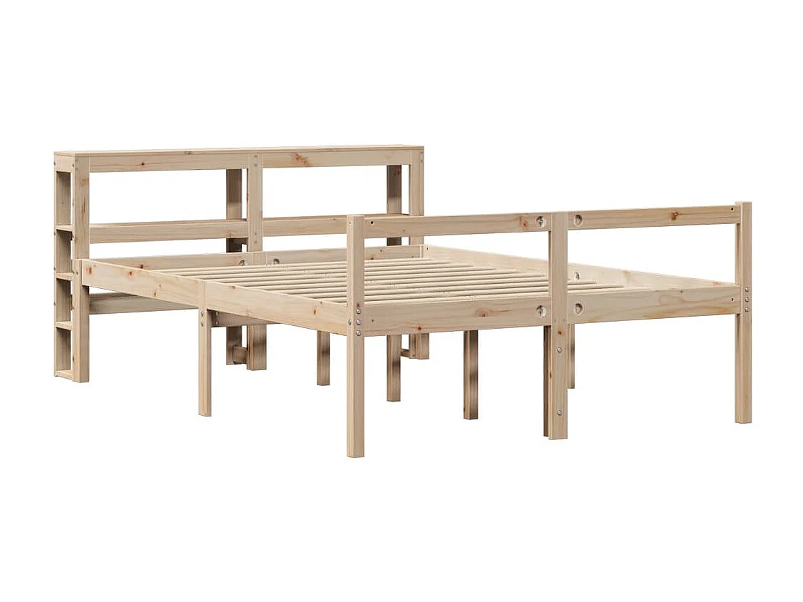 Lit pour personne âgée et tête de lit 140x190cm bois pin massif