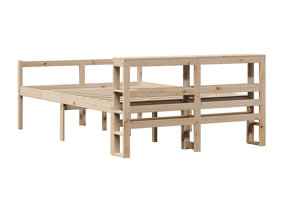 Lit pour personne âgée et tête de lit 140x190cm bois pin massif