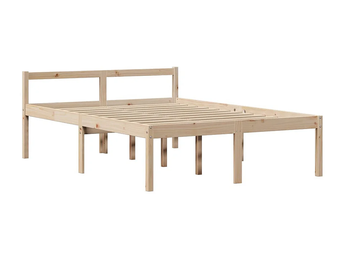 Cama para idosos com cabeceira 140x190 cm pinho maciço