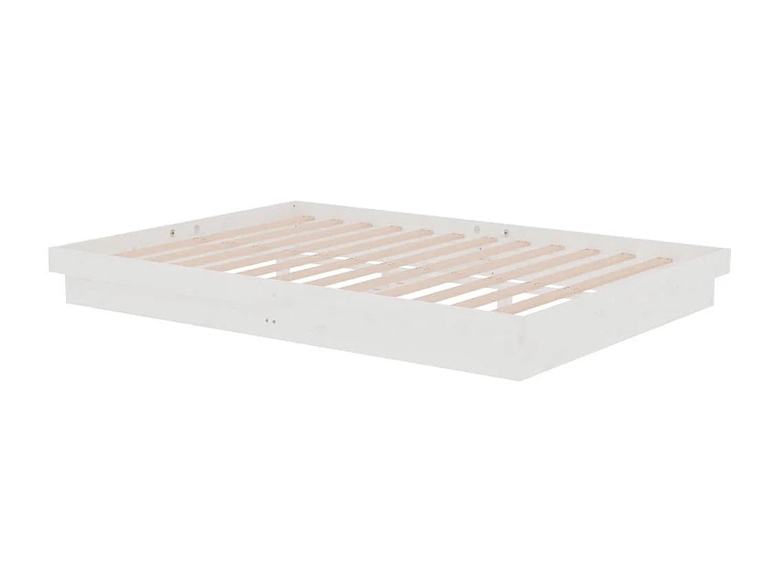Cadre de lit Blanc Bois massif 140x200 cm