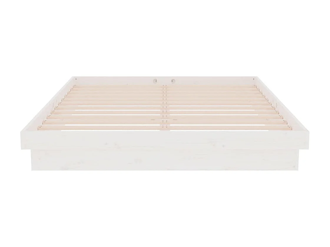 Bedframe massief hout wit 140x200 cm