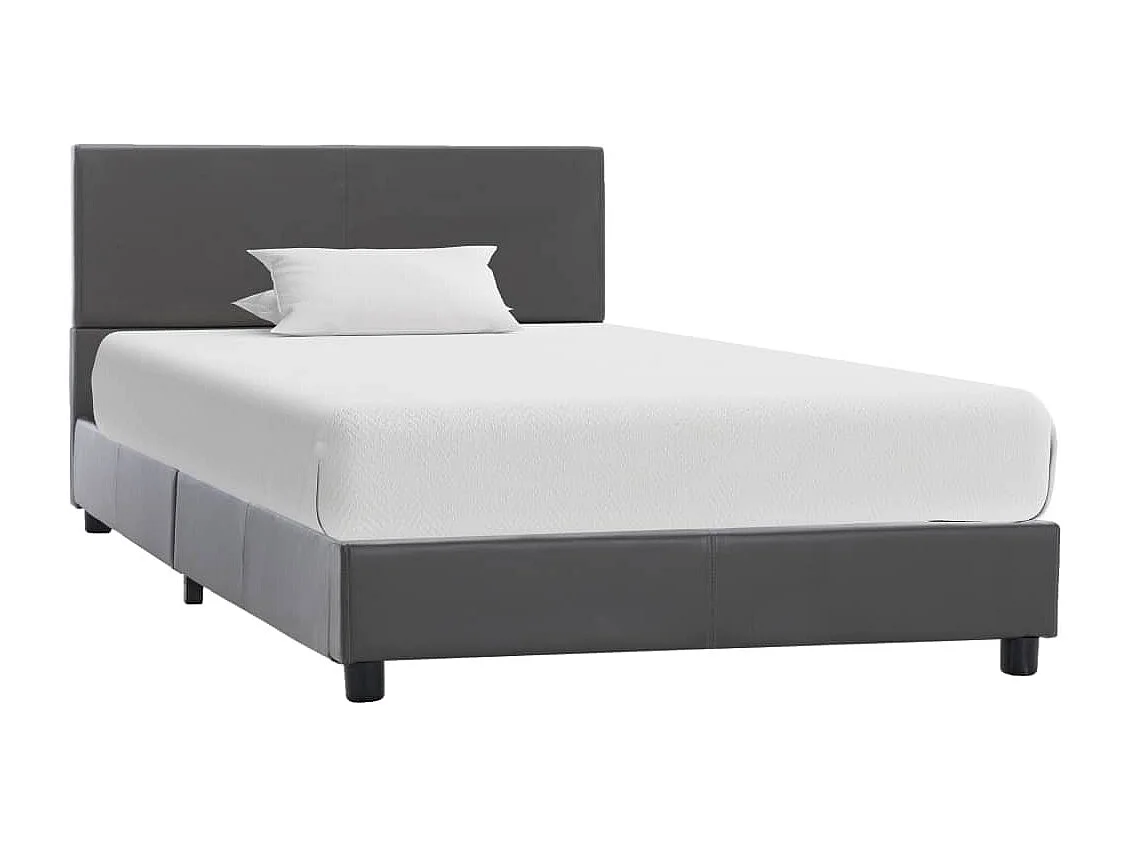 Bedframe kunstleer grijs 100x200 cm