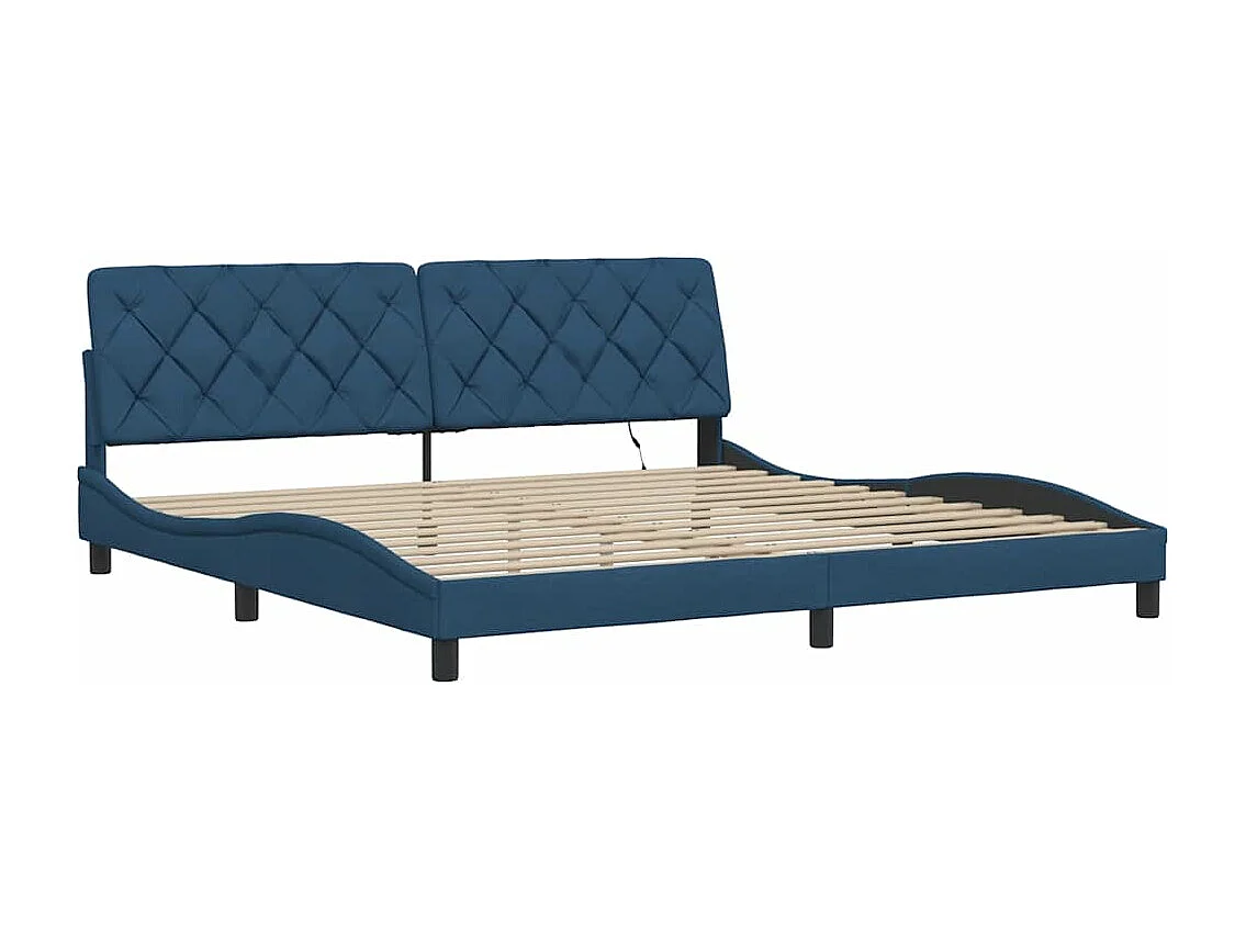 Bedframe met LED zonder matras 200x200 cm stof blauw