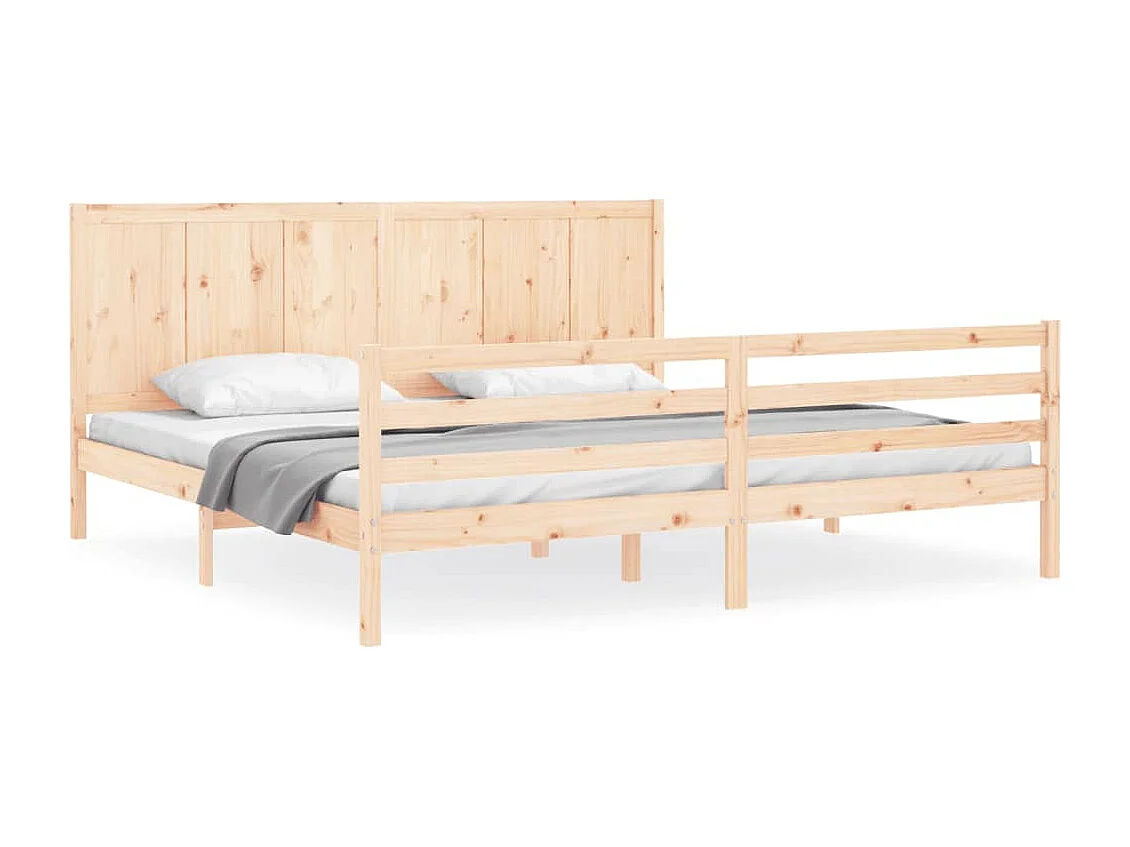 Cadre de lit avec tête de lit 200x200 cm bois massif