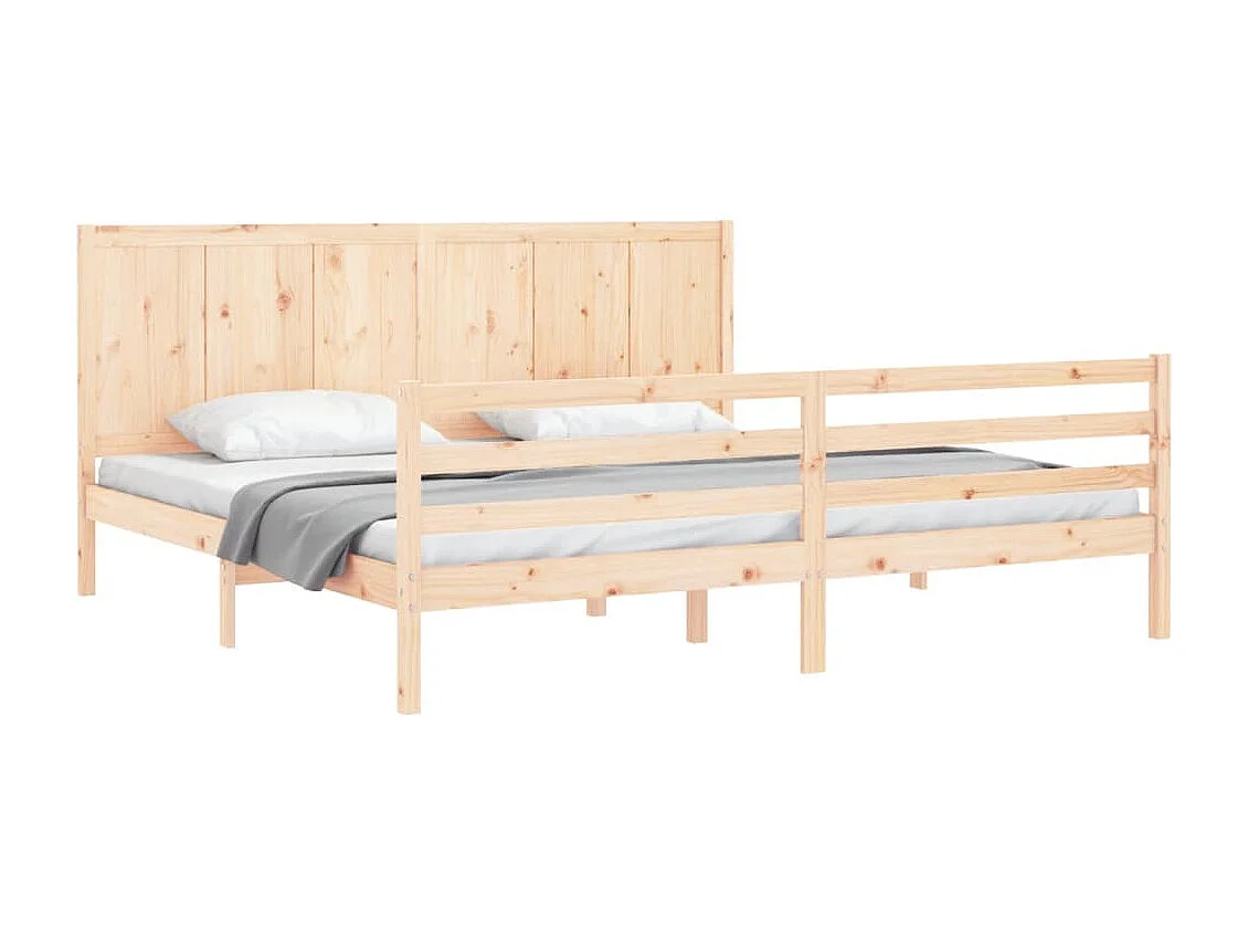 Cadre de lit avec tête de lit 200x200 cm bois massif