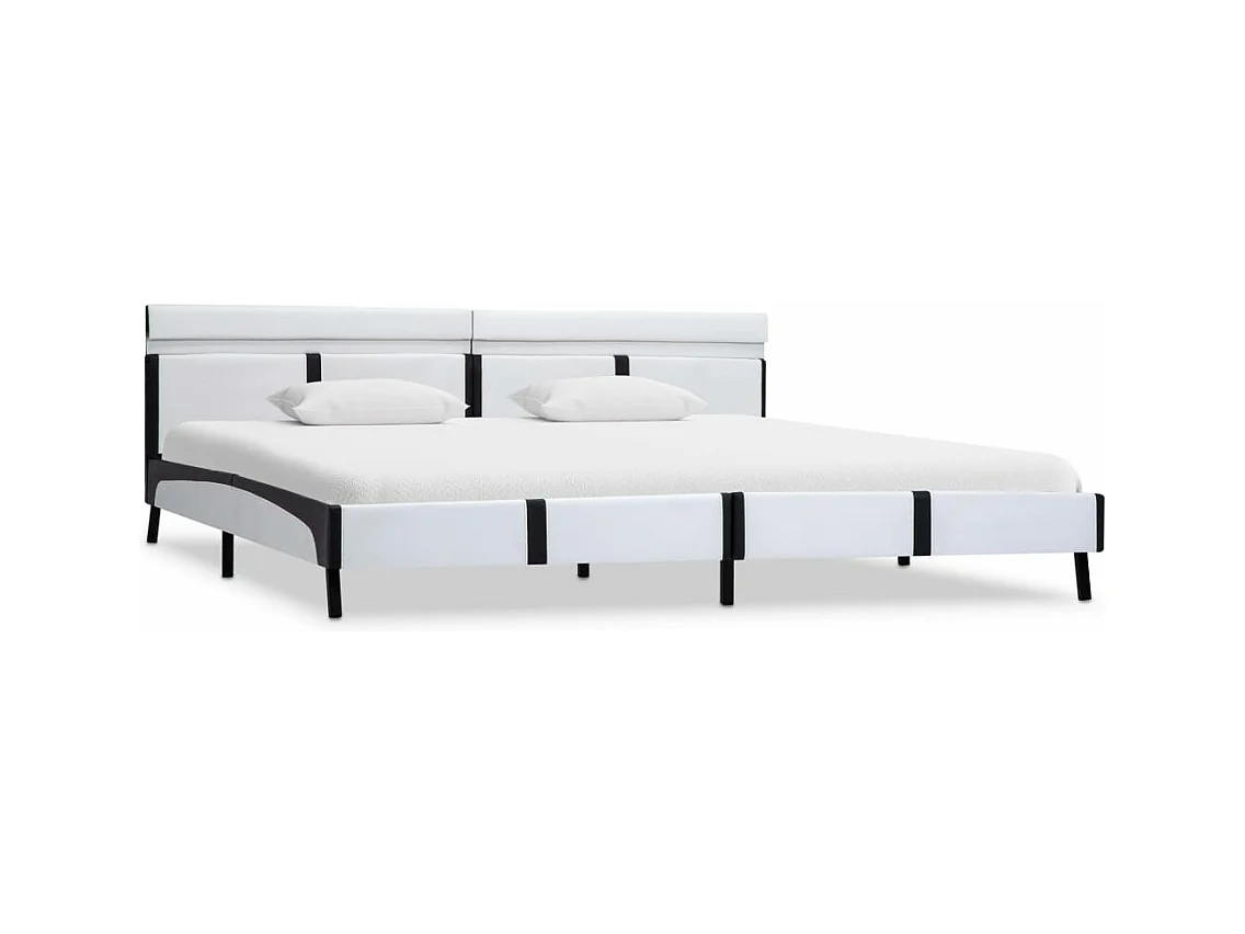 Cadre de lit avec LED Blanc Similicuir 180 x 200 cm