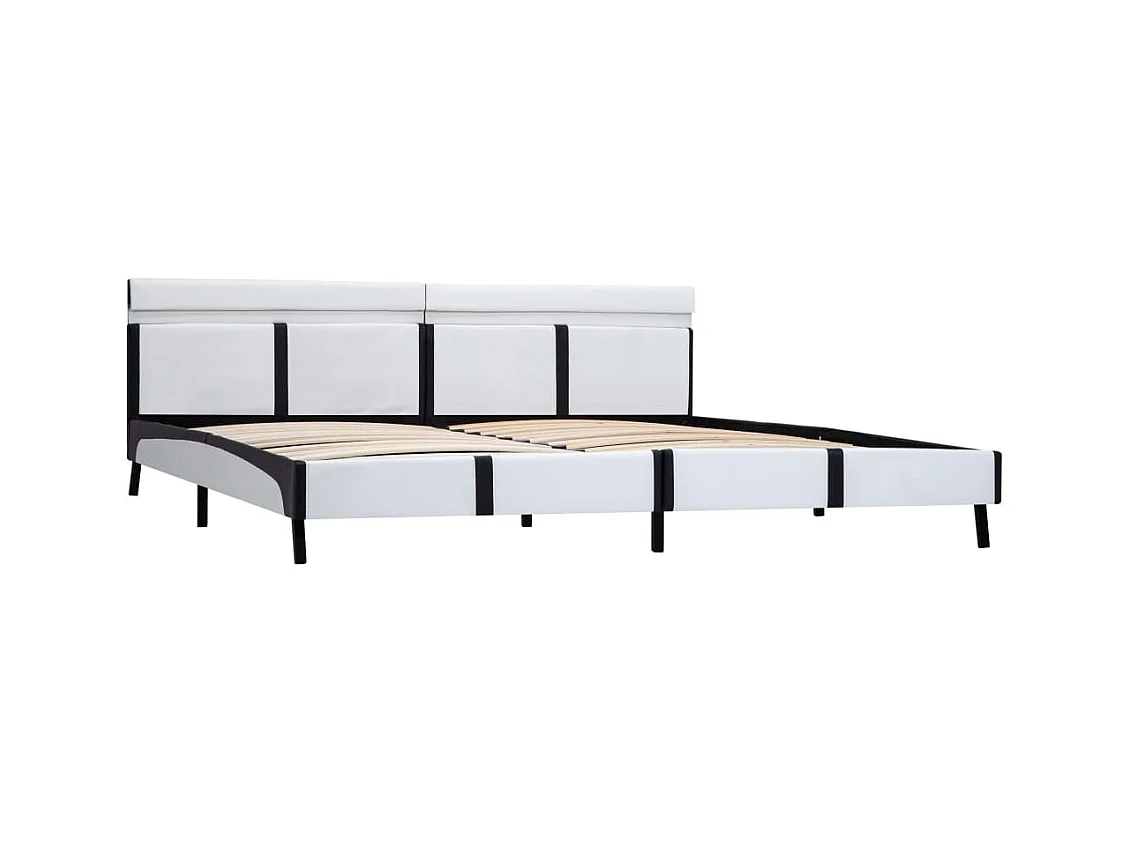 Cadre de lit avec LED Blanc Similicuir 180 x 200 cm