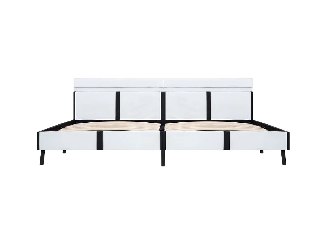 Cadre de lit avec LED Blanc Similicuir 180 x 200 cm