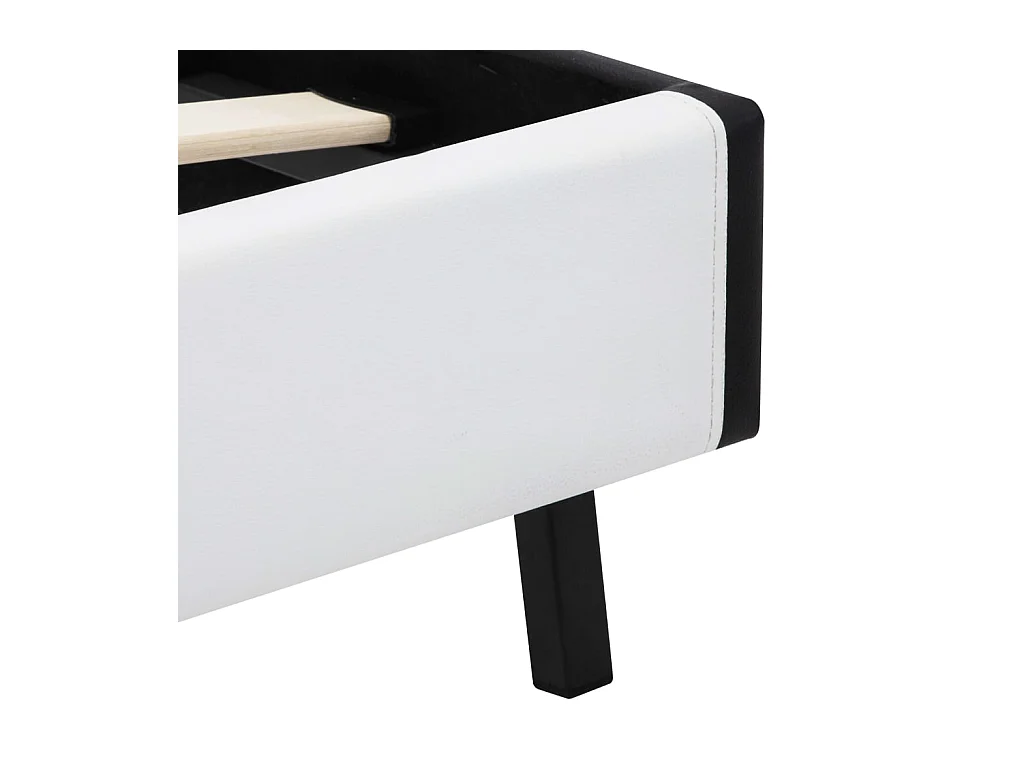 Cadre de lit avec LED Blanc Similicuir 180 x 200 cm