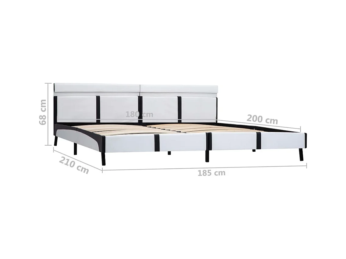 Cadre de lit avec LED Blanc Similicuir 180 x 200 cm