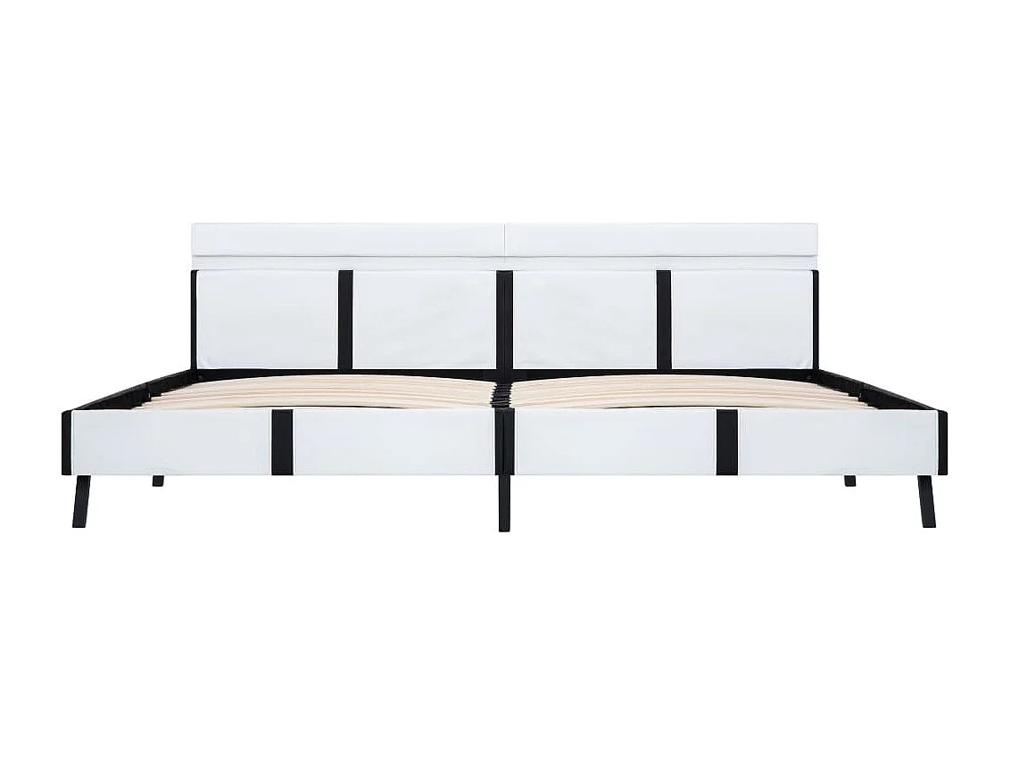 Cadre de lit avec LED Blanc Similicuir 180 x 200 cm