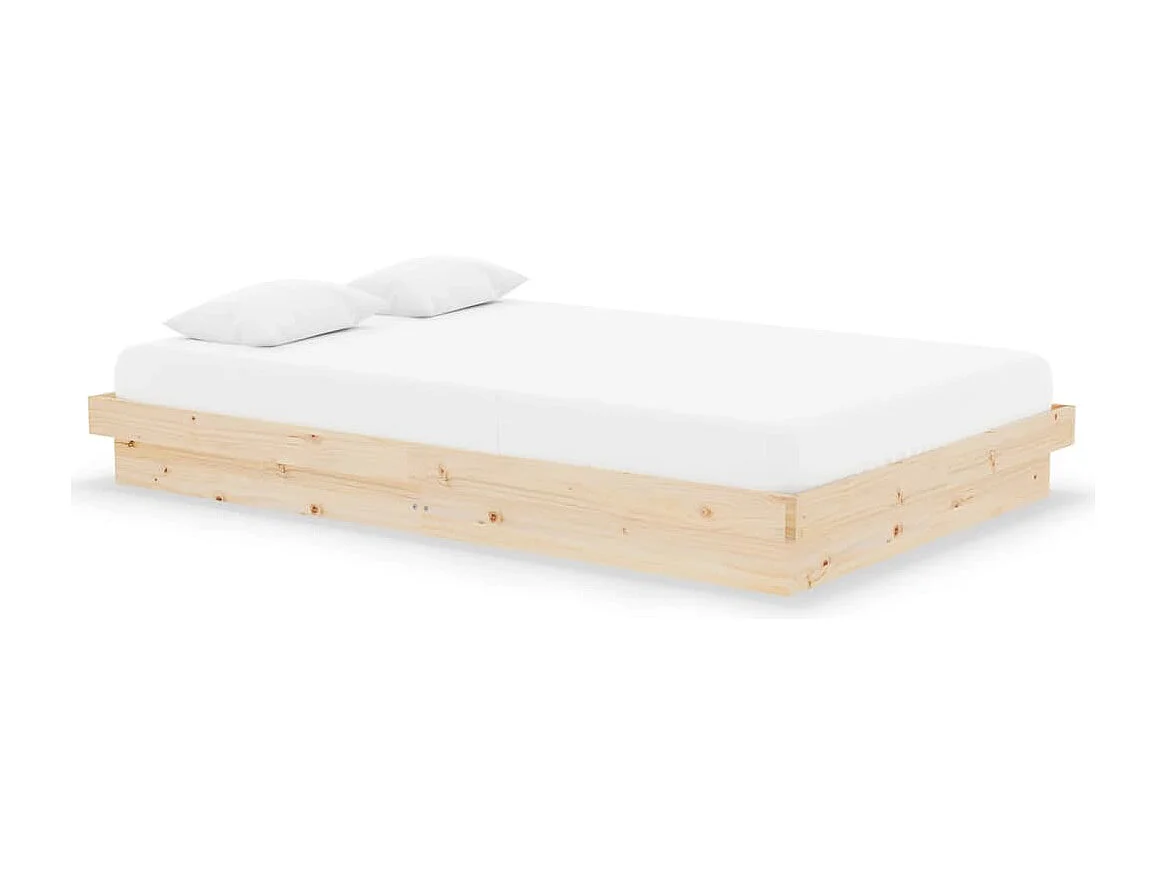 Cadre de lit bois massif 120x190 cm petit double