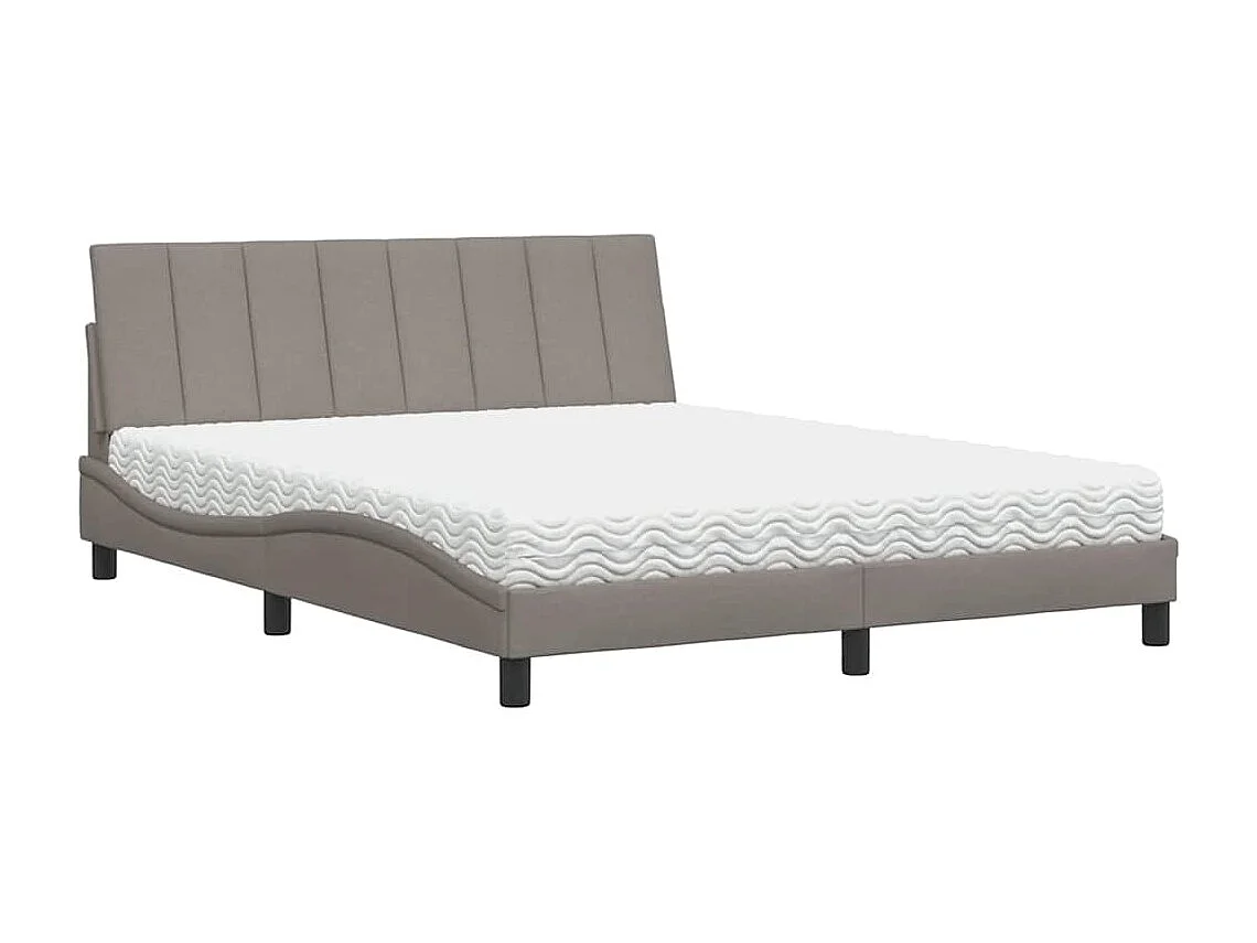 Lit avec matelas taupe 160x200 cm tissu