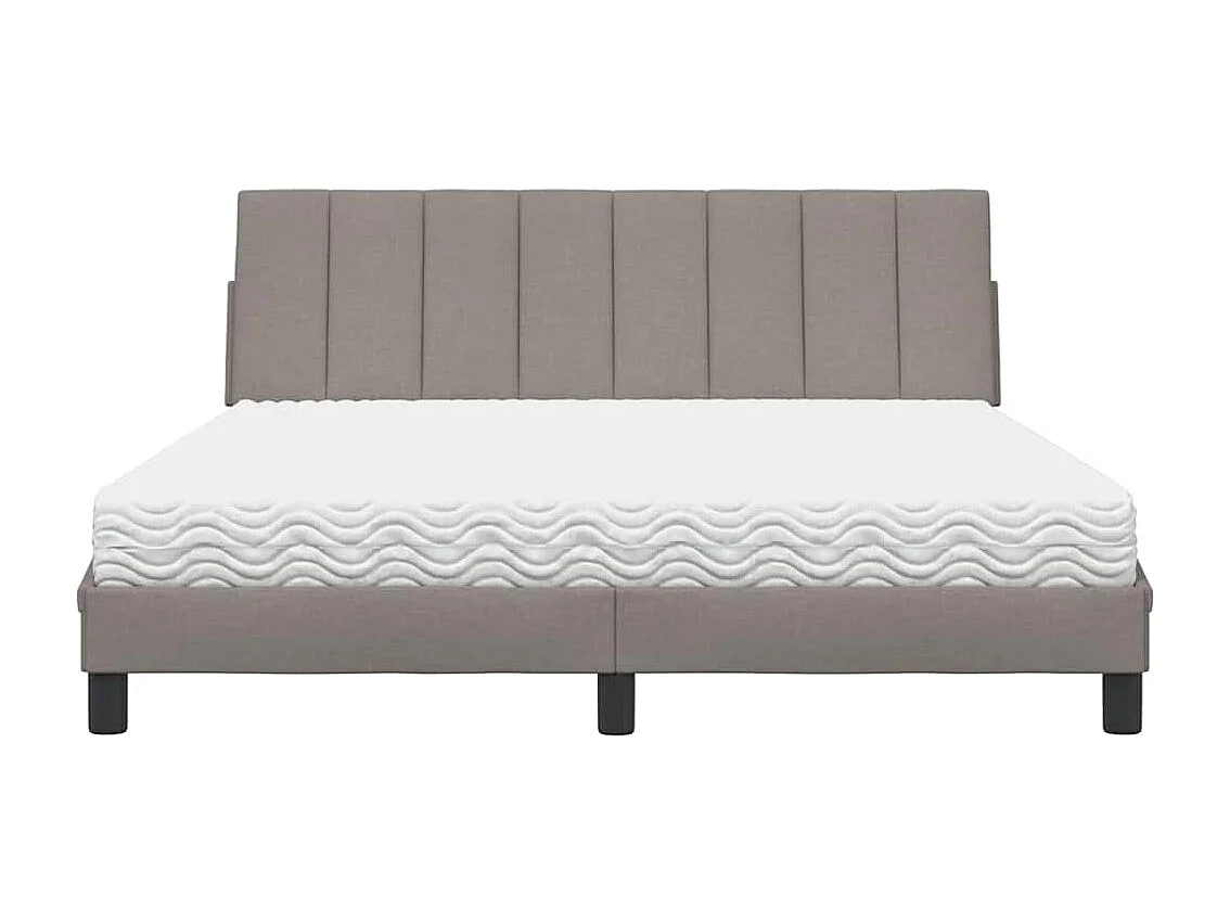 Lit avec matelas taupe 160x200 cm tissu
