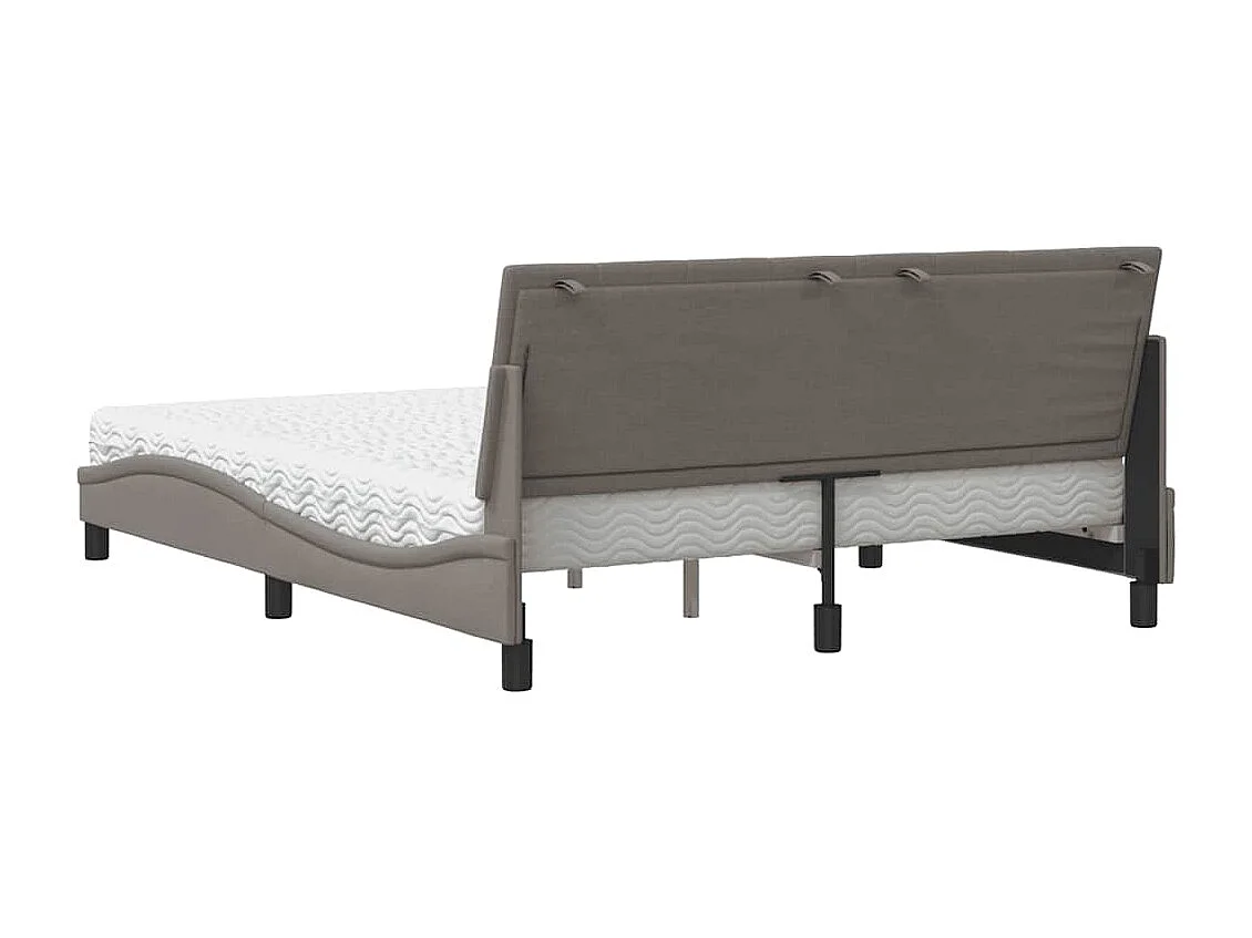 Lit avec matelas taupe 160x200 cm tissu