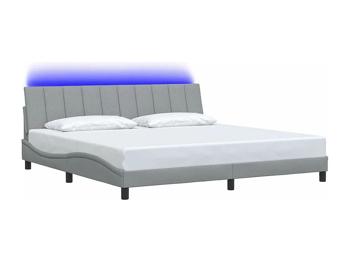 Cadre de lit sans matelas gris clair 200x200 cm tissu