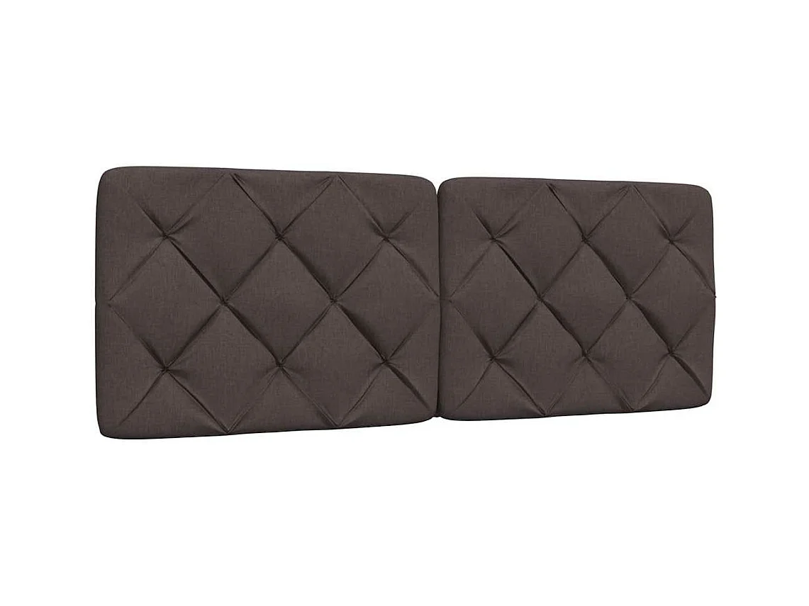 Lit avec matelas marron foncé 140x190 cm tissu
