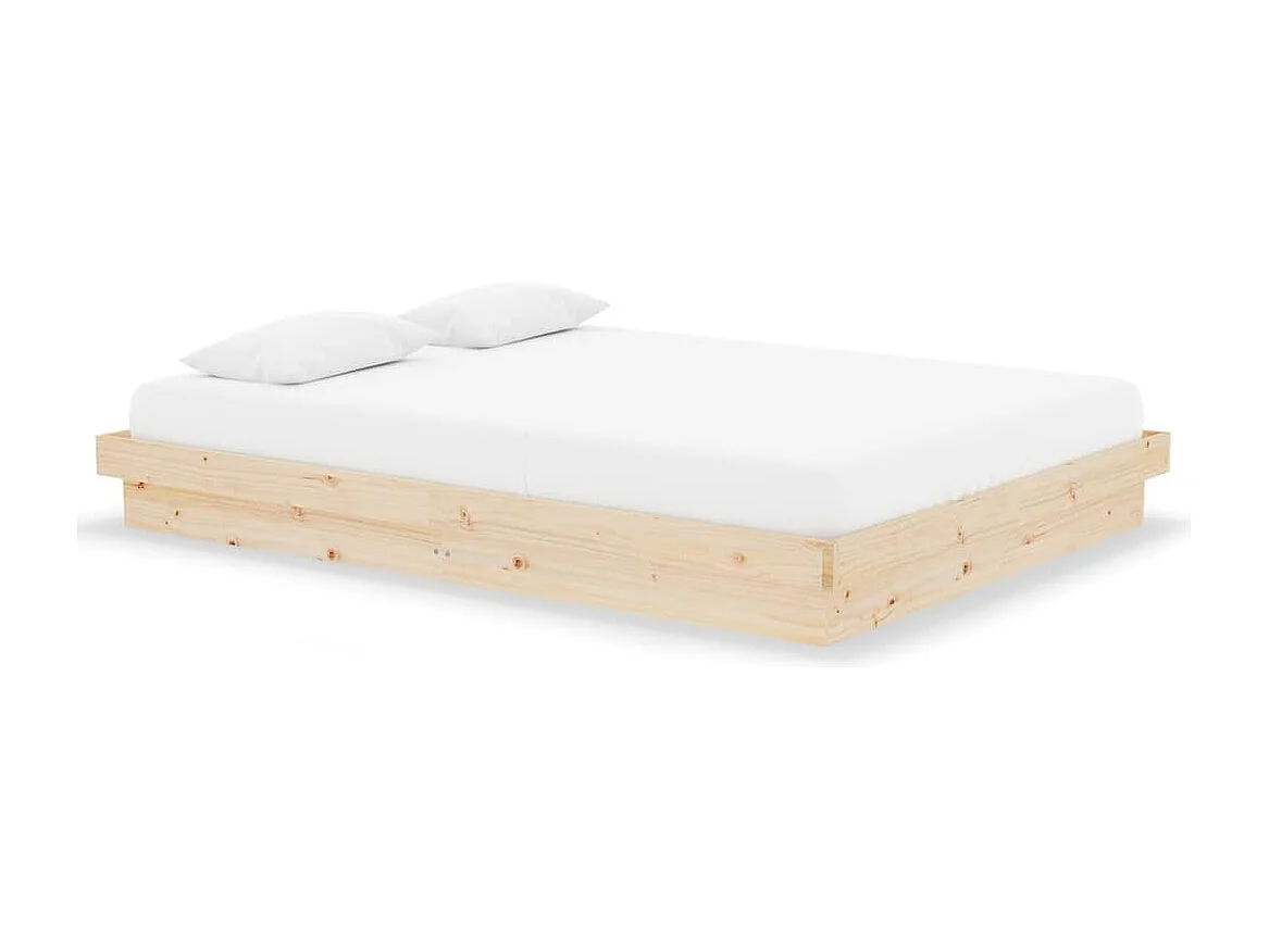 Estrutura de cama 140x190 cm madeira maciça