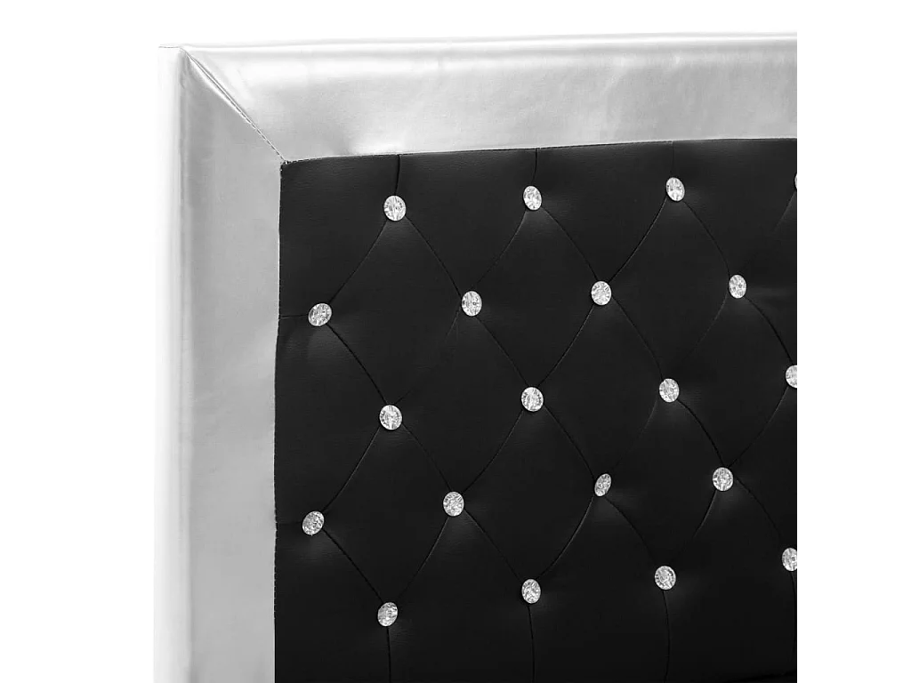 Estrutura de cama 160x200 cm couro artificial preto