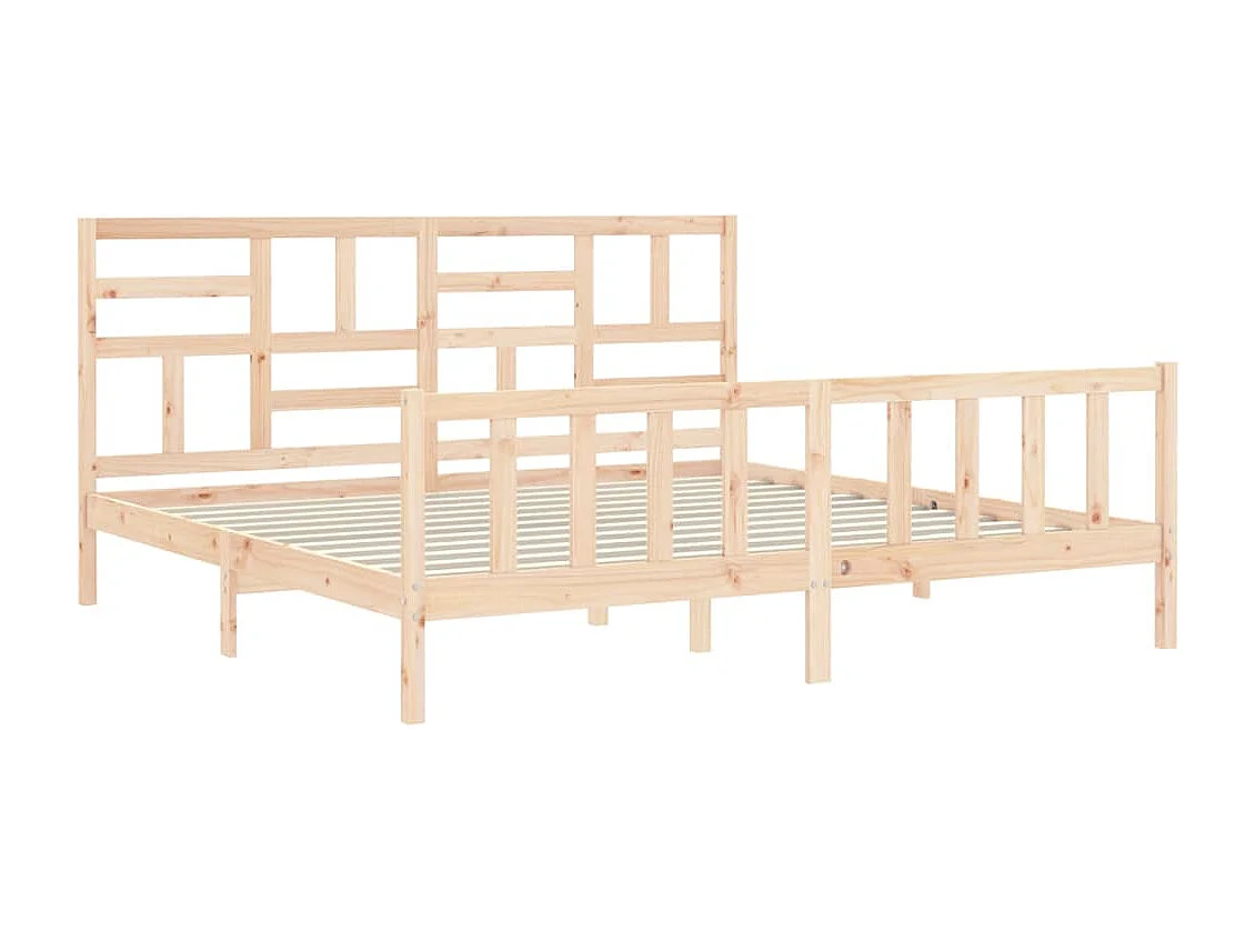 Cadre de lit avec tête de lit 200x200 cm bois massif