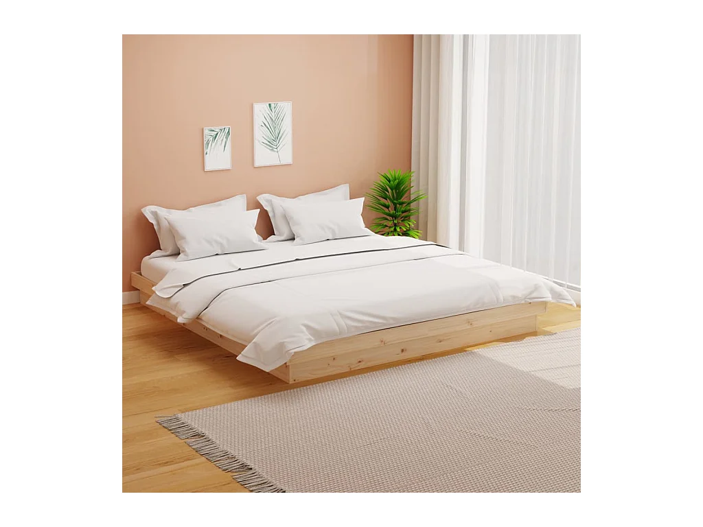 Bedframe zonder matras massief hout 200x200 cm