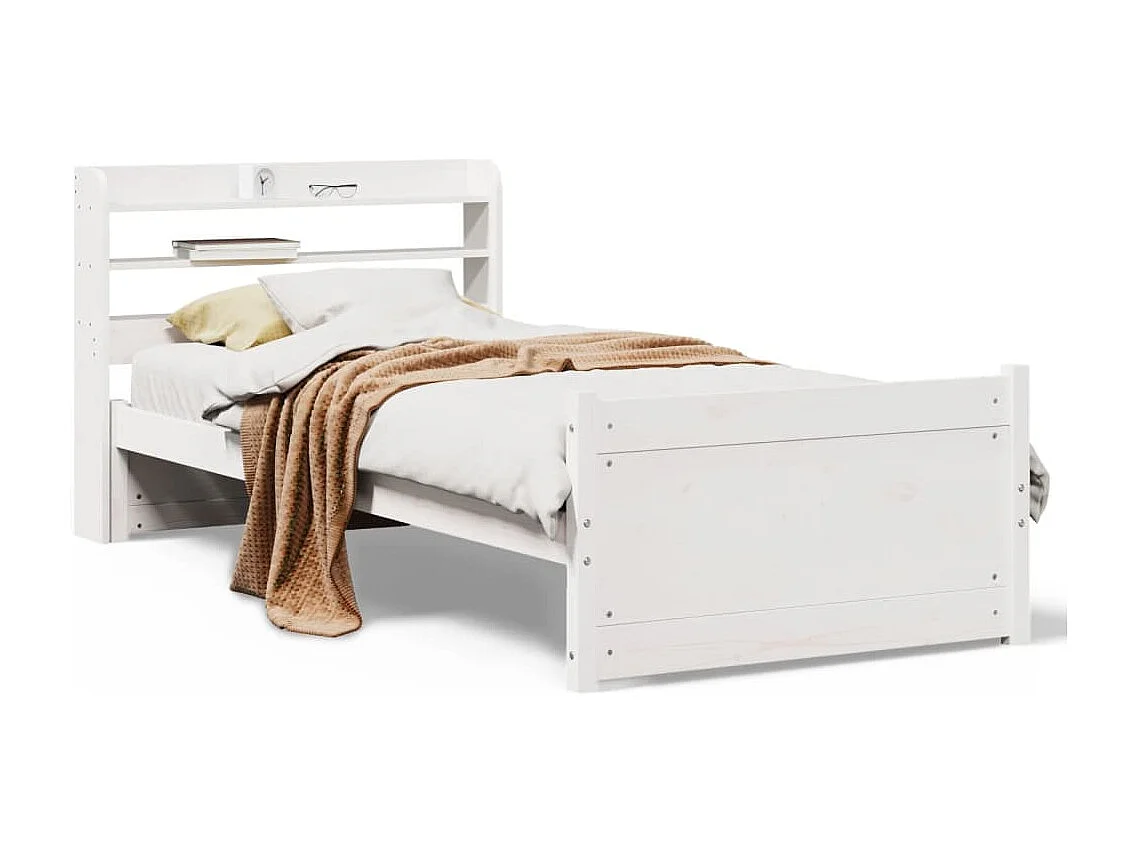 Bedframe met hoofdeinde zonder matras 90x190 cm wit
