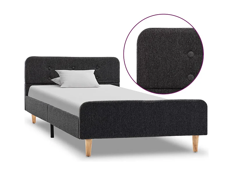 Bedframe jute donkergrijs 90x200 cm