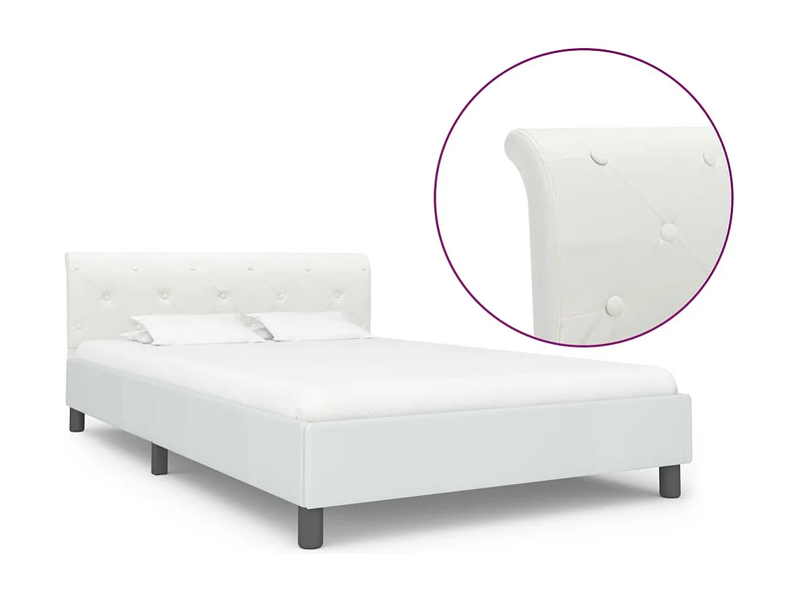 Cadre de lit Blanc Similicuir 120 x 200 cm