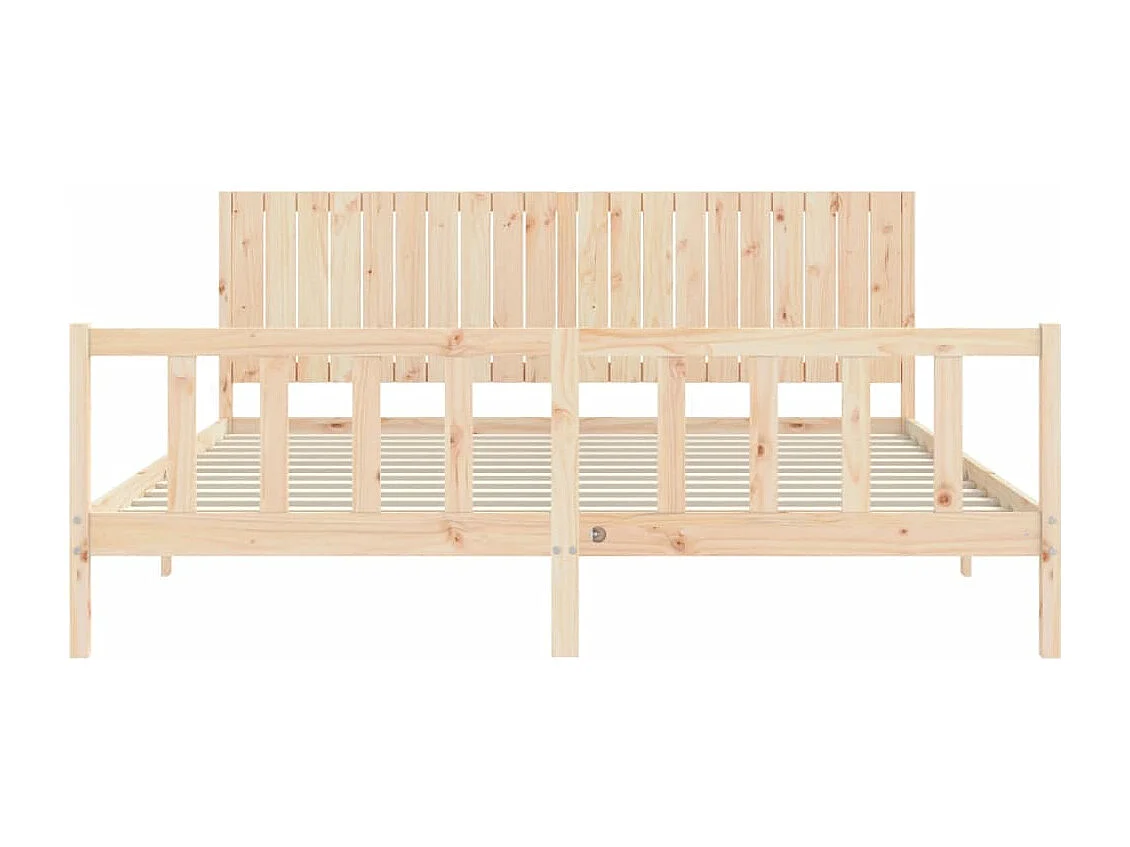 Estrutura de cama com cabeceira 200x200 cm madeira maciça