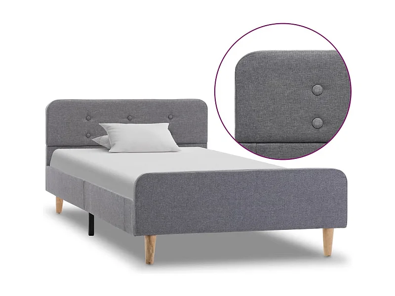 Bedframe stof lichtgrijs 100x200 cm