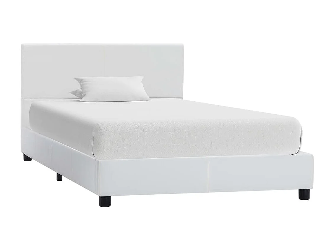 Cadre de lit Blanc Similicuir 100 x 200 cm