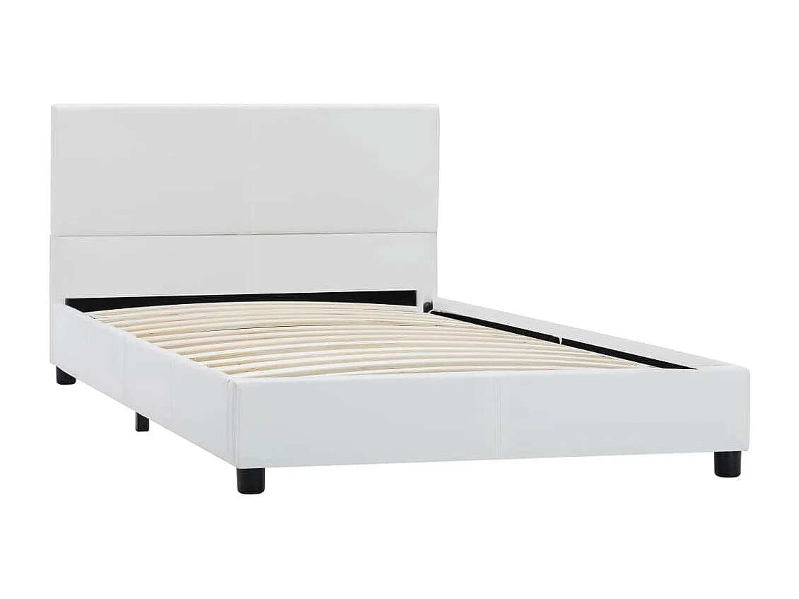 Bedframe kunstleer wit 100x200 cm