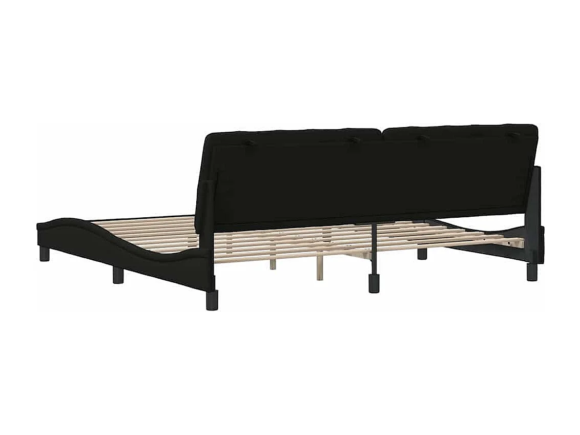 Cadre de lit sans matelas noir 200x200 cm tissu