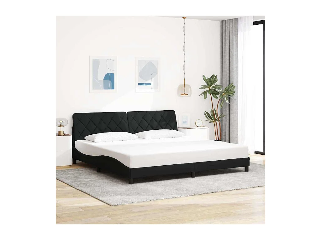 Bedframe zonder matras stof zwart 200x200 cm