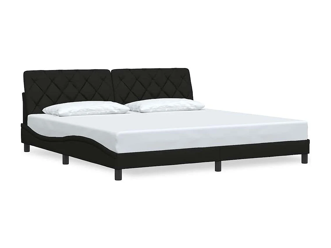 Cadre de lit sans matelas noir 200x200 cm tissu
