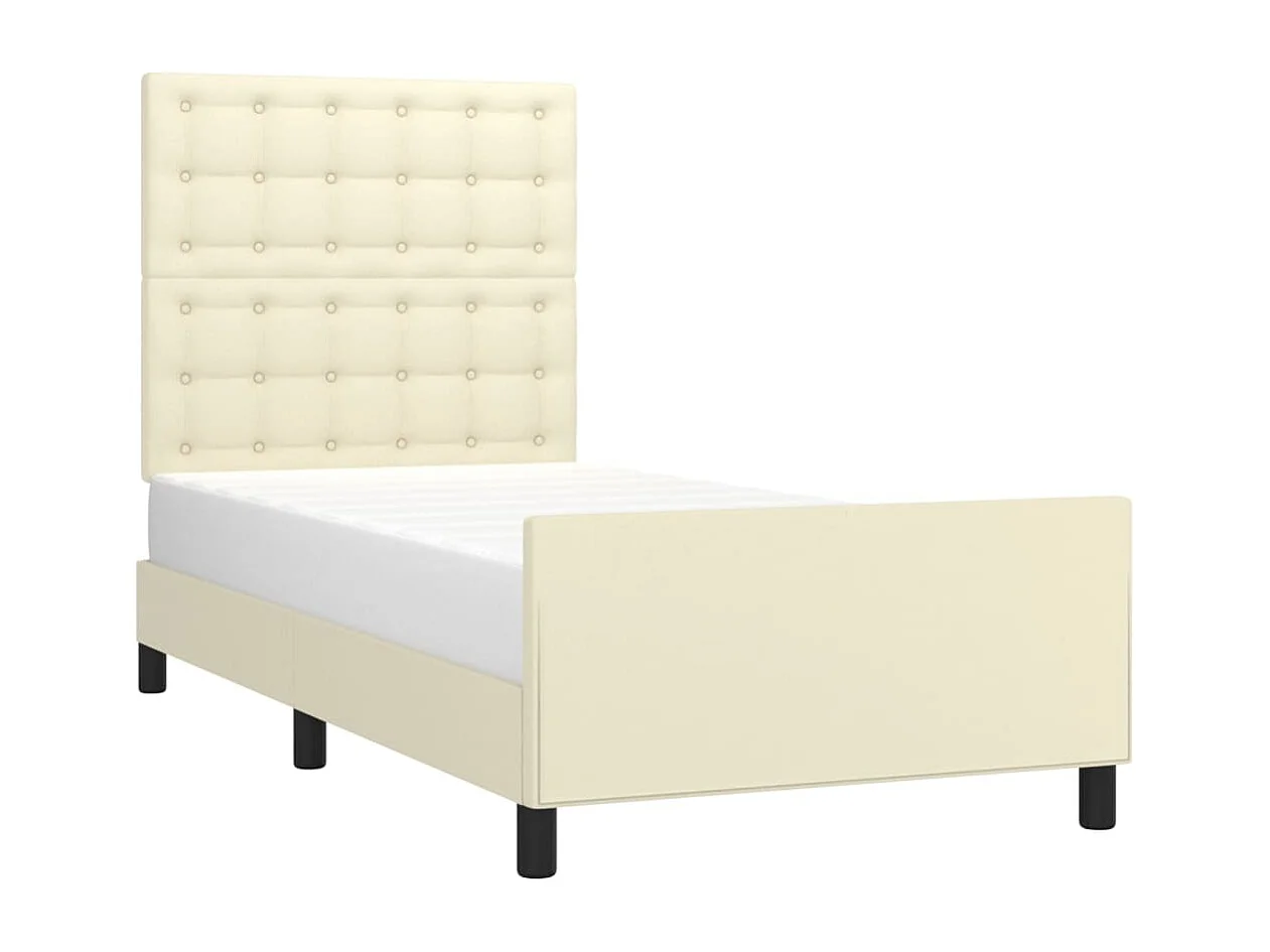 Cadre de lit avec tête de lit Crème 80x200 cm Similicuir