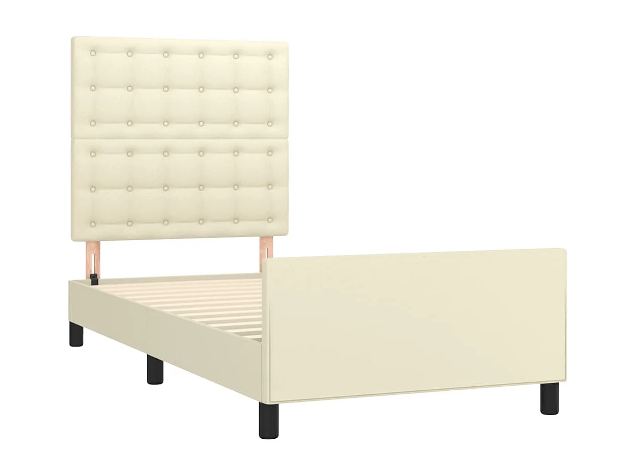 Cadre de lit avec tête de lit Crème 80x200 cm Similicuir