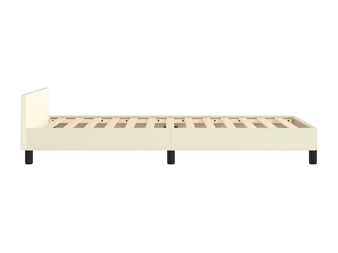 Cadre de lit avec tête de lit Crème 80x200 cm Similicuir