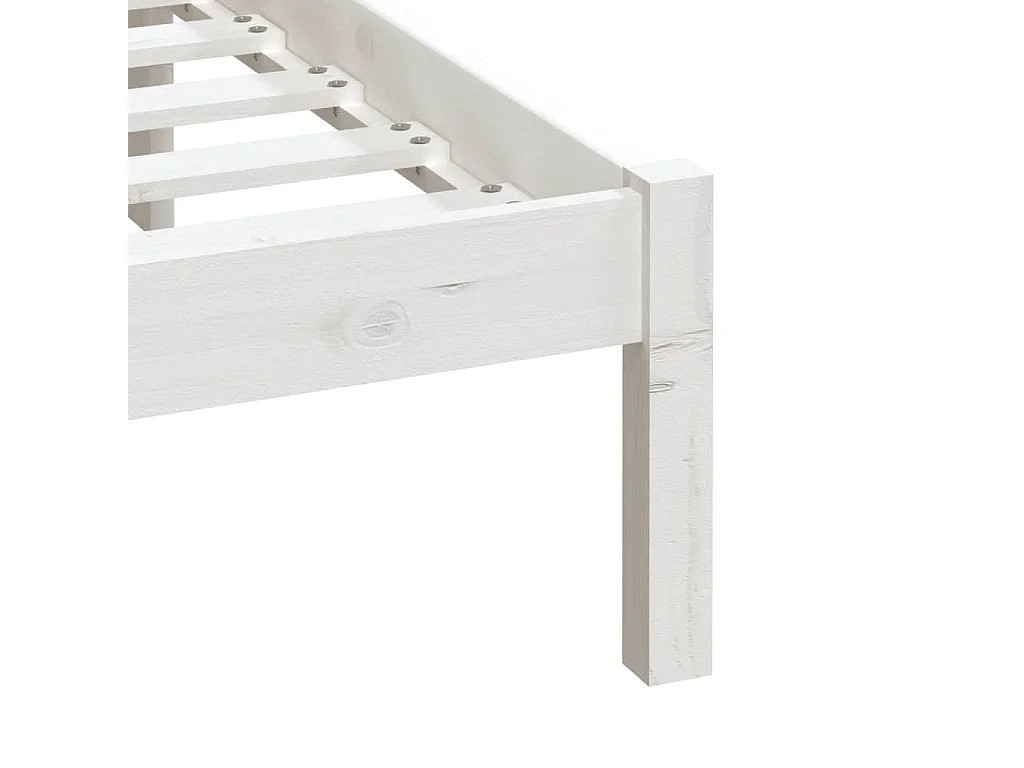Cadre de lit Blanc Bois massif 180x200 cm Super King