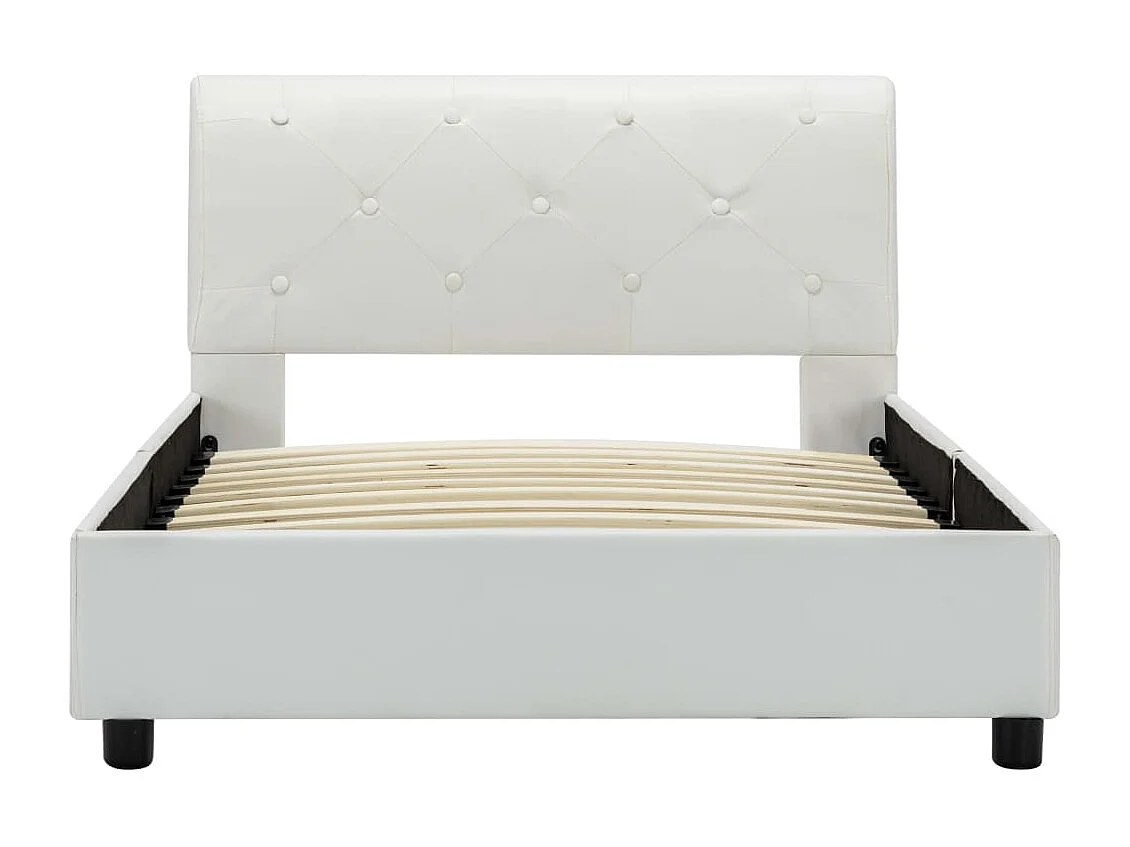 Cadre de lit Blanc Similicuir 90 x 200 cm