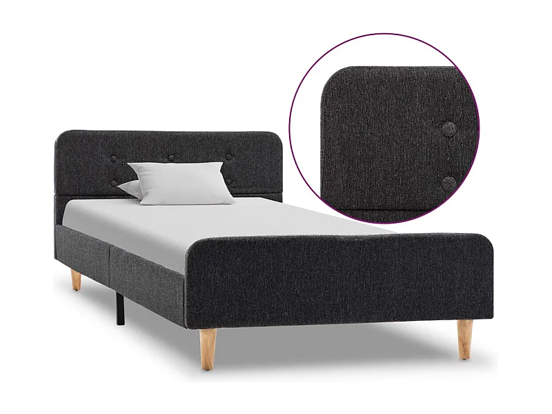 Bedframe jute donkergrijs 100x200 cm