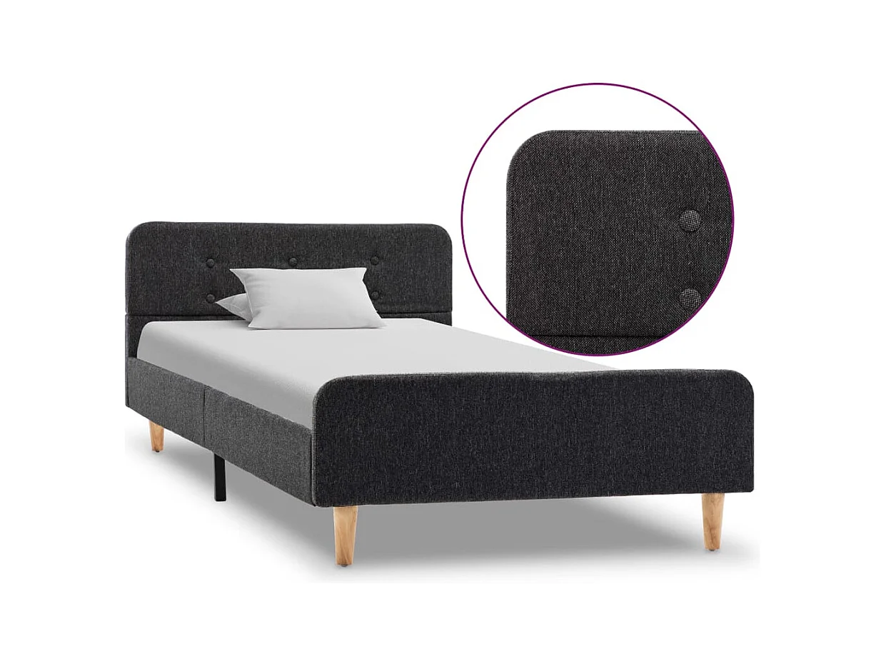 Bedframe jute donkergrijs 100x200 cm