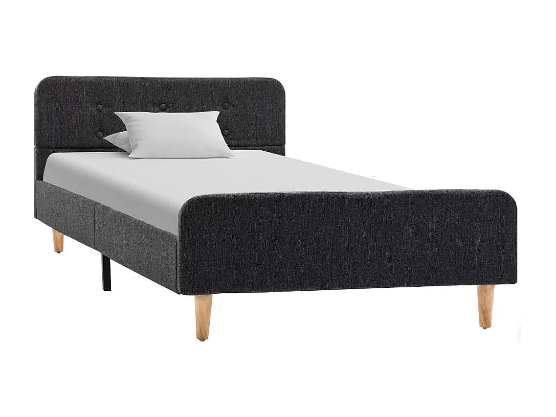 Cadre de lit Gris foncé Jute 100 x 200 cm