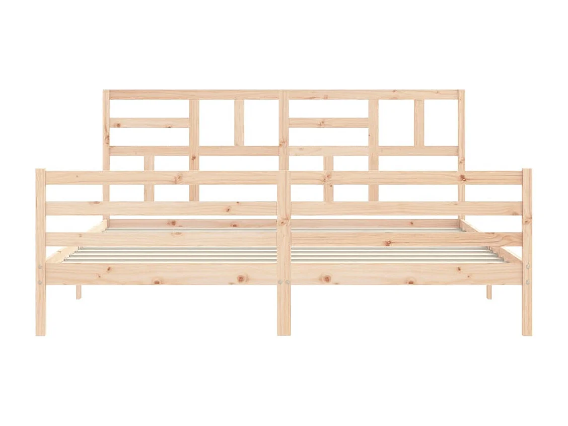 Cadre de lit avec tête de lit 200x200 cm bois massif
