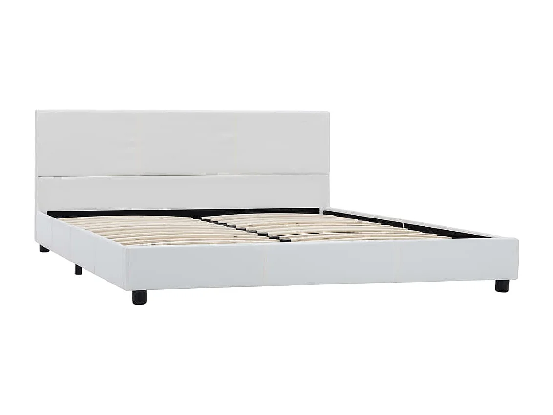 Bedframe kunstleer wit 160x200 cm