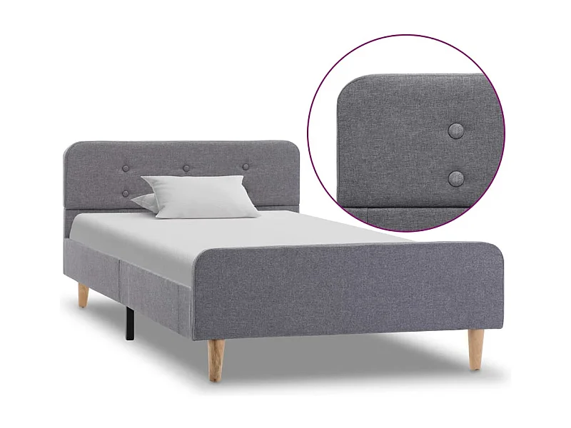 Cadre de lit Gris clair Tissu 90 x 200 cm